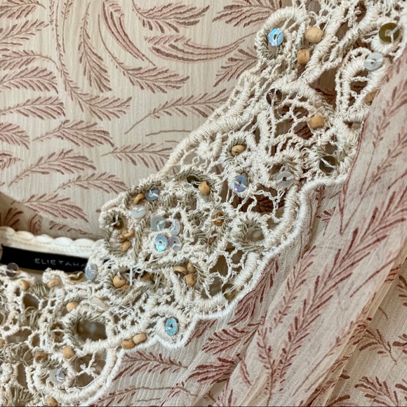 Elie Tehari Feather Silk Blouse & Camisole Set M - Picture 2 of 7